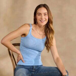 SUNDANCE I NWT Sky Blue Ultimate Airy Slub Cotton Cami Tank Top, XL